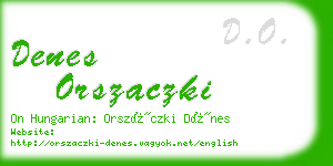 denes orszaczki business card